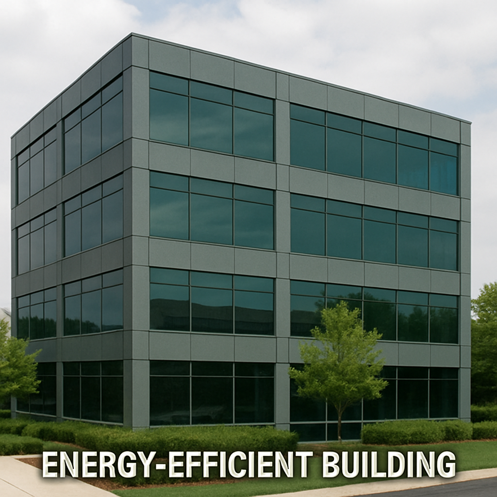 Energy efficient building with window tint