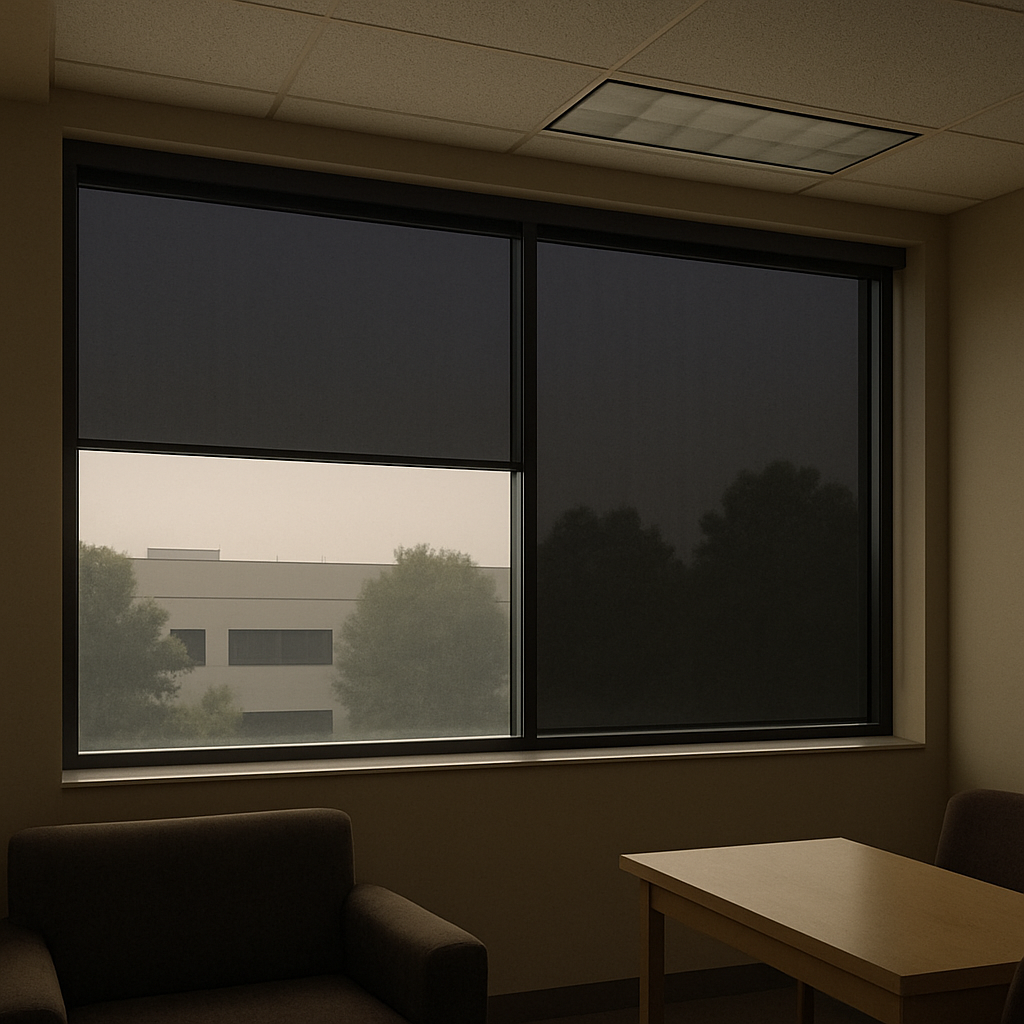 Interior space protected by solar film