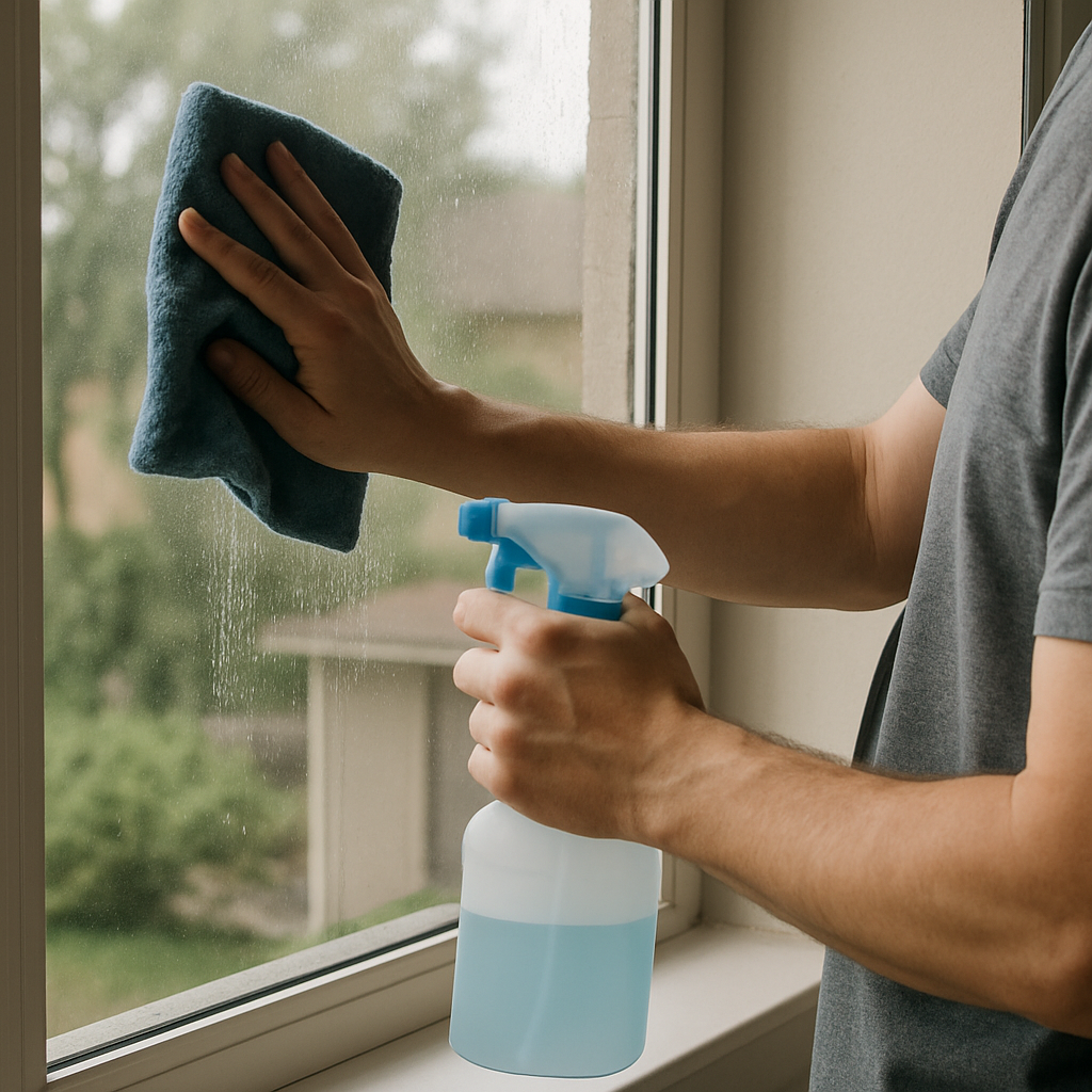 Cleaning window surface before film application