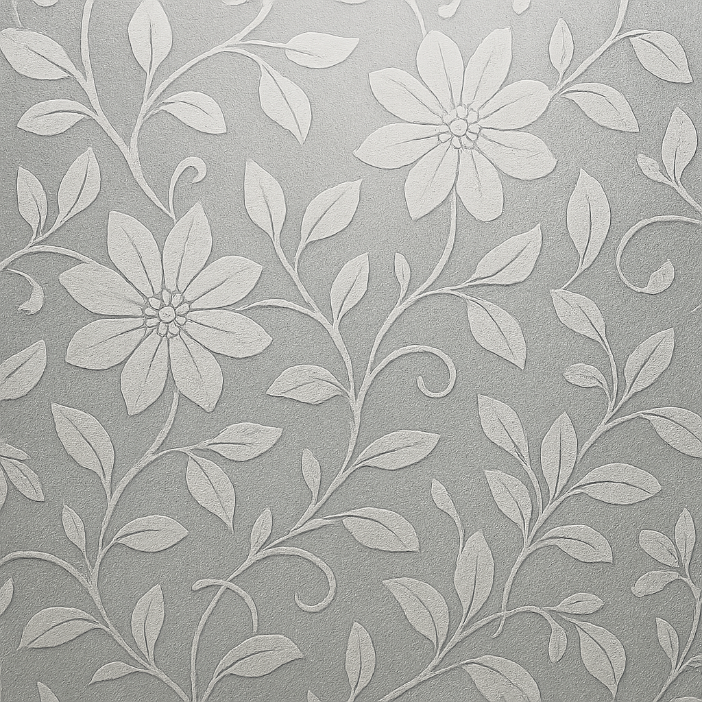 Decorative window film with floral pattern