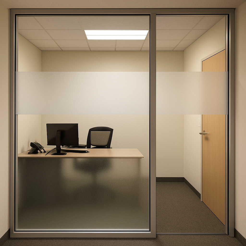 Office with Frosted Glass Window Film