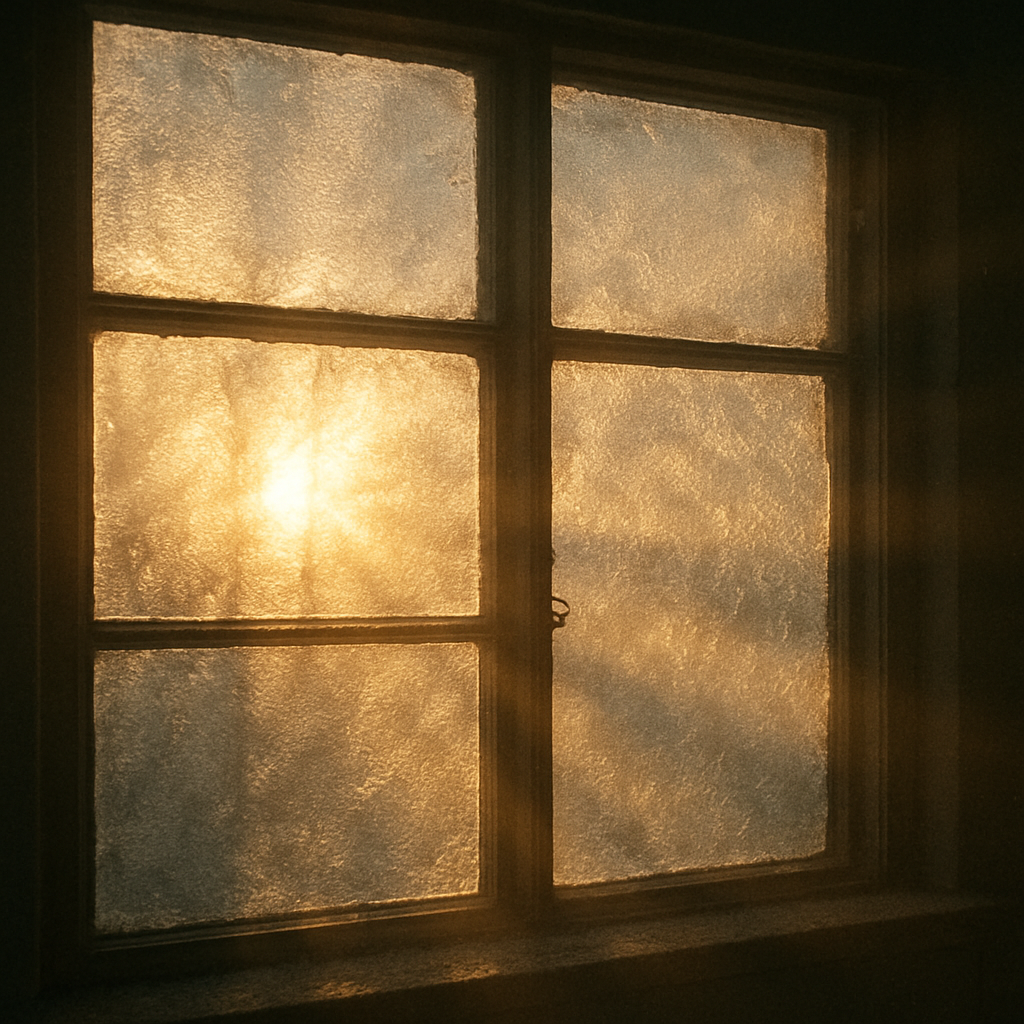 sunlight filtering through frosted windows