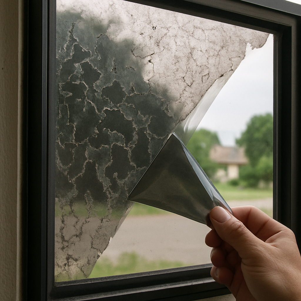 Peeling window tint film